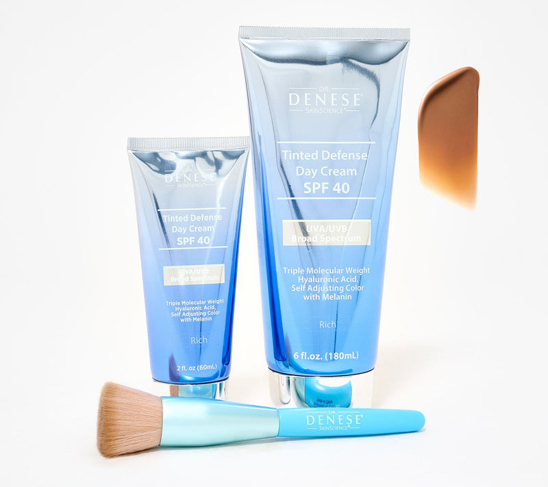 Dr.Denese SPF 40 Tinted Defense Day Cream Jumbo 6oz & 2oz w/Brush — View 5