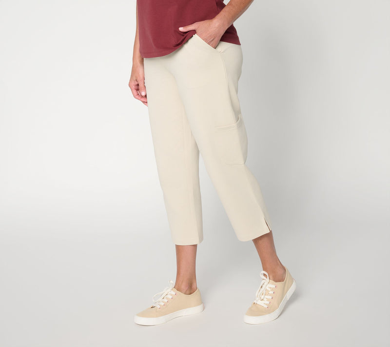 Denim & Co. Regular EasyWear French Terry Cargo Crop Pants — View 19