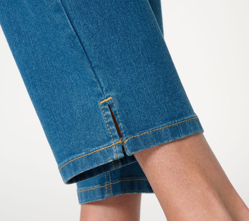 Denim & Co. Regular Indigo Flat Front Side Pocker Crop Pants — View 6