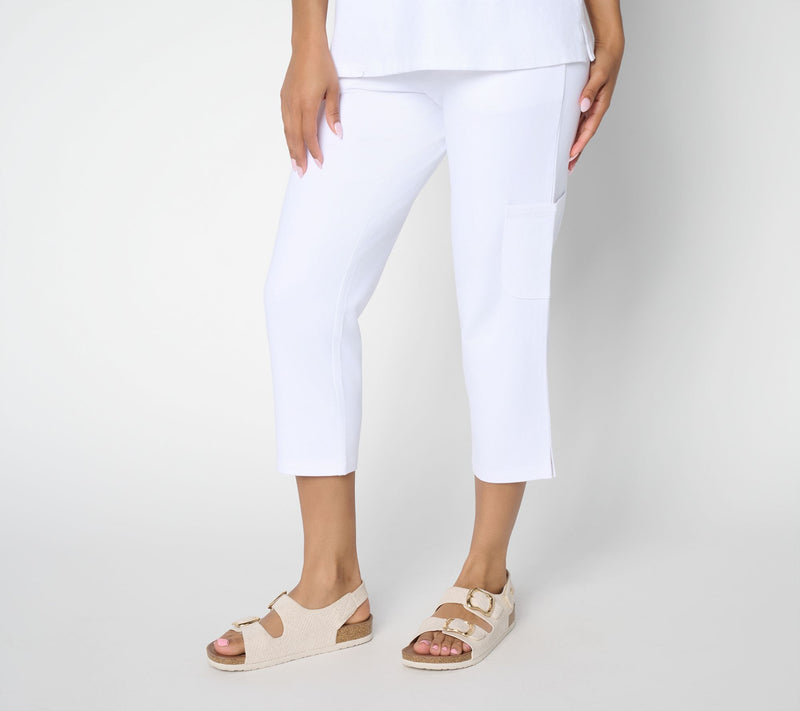 Denim & Co. Tall EasyWear French Terry Cargo Crop Pants — View 15