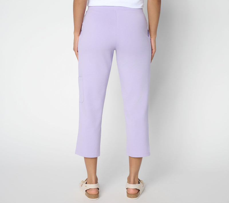 Denim & Co. Tall EasyWear French Terry Cargo Crop Pants — View 4