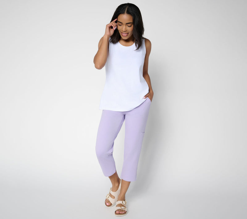 Denim & Co. Tall EasyWear French Terry Cargo Crop Pants — View 5