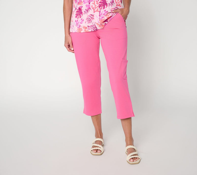 Denim & Co. Tall EasyWear French Terry Cargo Crop Pants — View 17