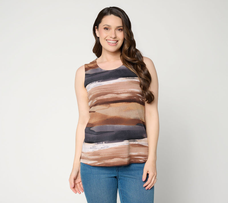 Denim & Co. Printed Favorite Jersey Scoop Neck Tank Top — View 11