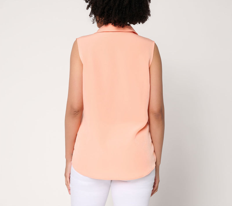 Denim & Co. Essentials Woven Sleeveless Utility Shirt — View 4