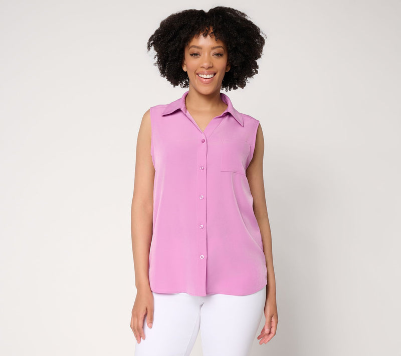 Denim & Co. Essentials Woven Sleeveless Utility Shirt — View 13