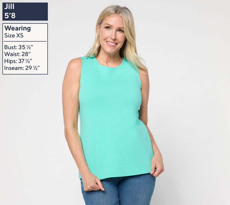 Denim & Co. Essentials True Cotton Round Neck Sleeveless Top — View 3