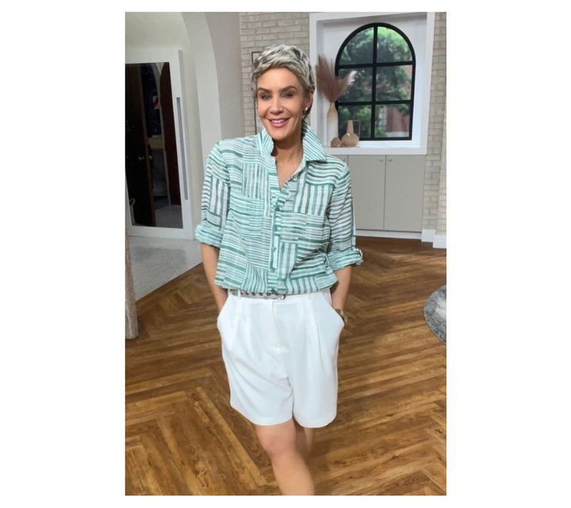 Joan Rivers Regular Button Front Boyfriend Fit Tunic — View 23