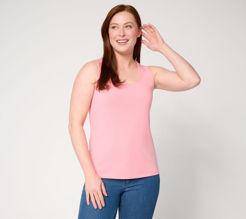 BEAUTIFUL by Lawrence Zarian Classic Knit Irresistible Square Neck Top — Main view
