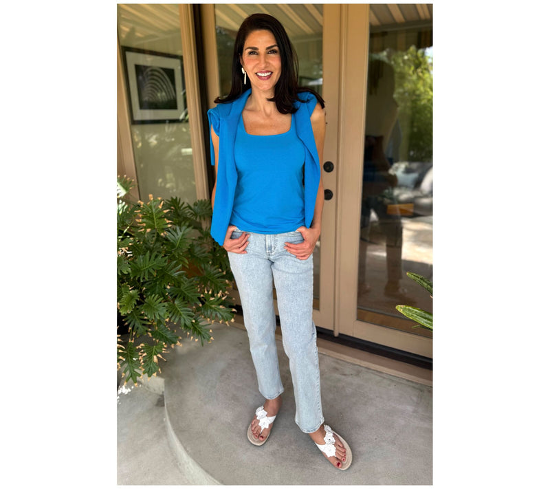 BEAUTIFUL by Lawrence Zarian Classic Knit Irresistible Square Neck Top — View 8