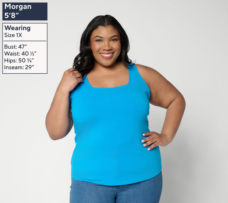 BEAUTIFUL by Lawrence Zarian Classic Knit Irresistible Square Neck Top — View 2
