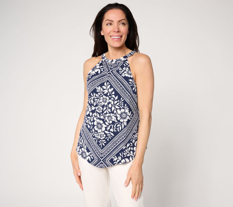 BEAUTIFUL by Lawrence Zarian Stretch Sateen It's a Vibe Halter Neck Top — View 12