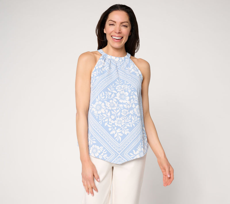BEAUTIFUL by Lawrence Zarian Stretch Sateen It's a Vibe Halter Neck Top — View 13