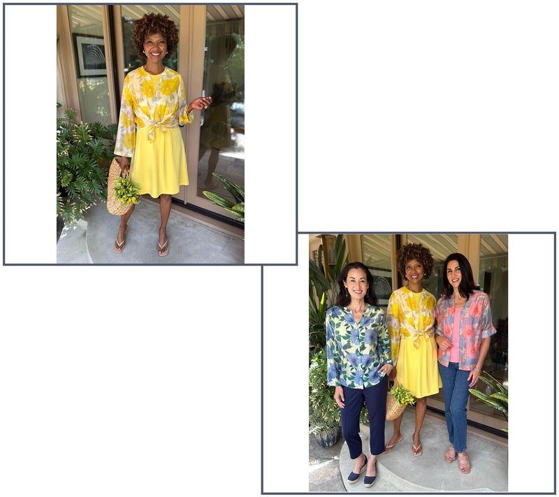BEAUTIFUL by Lawrence Zarian Petal Pretty Split Neck Roll Sleeve Top — View 8
