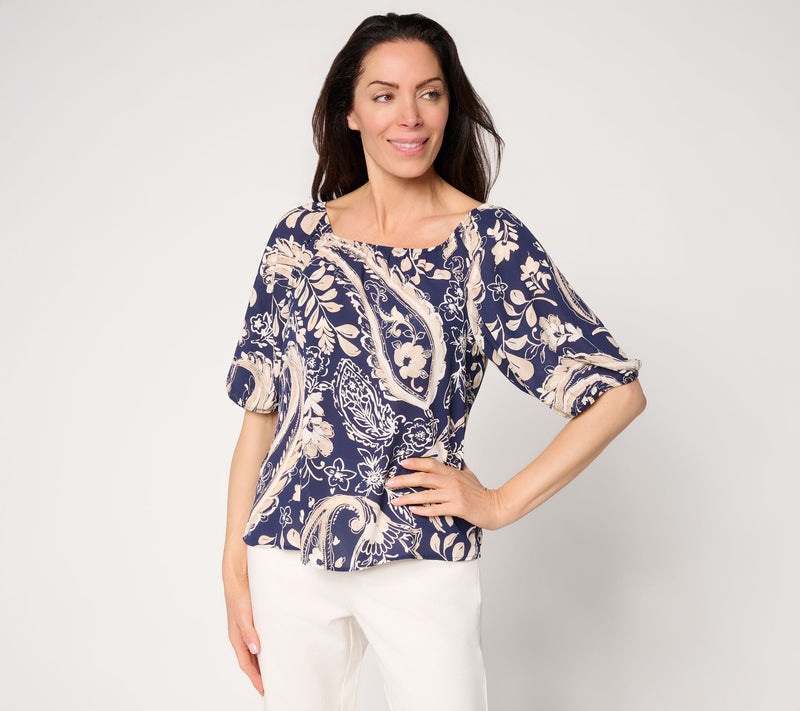 BEAUTIFUL by Lawrence Zarian Georgette Picture Perfect Paisley Blouse — View 12