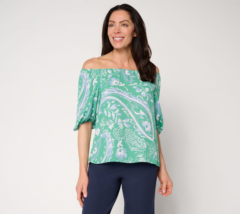 BEAUTIFUL by Lawrence Zarian Georgette Picture Perfect Paisley Blouse — View 13