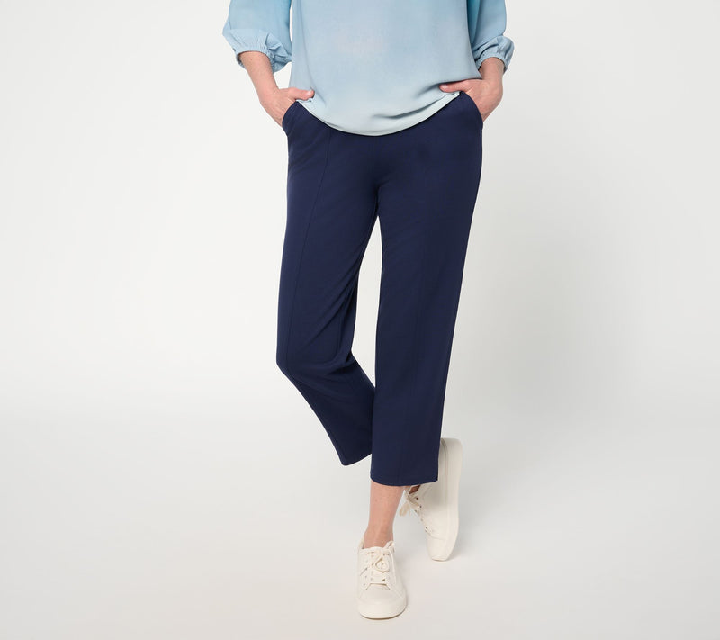 BEAUTIFUL by Lawrence Zarian Regular Silky Ponte Pintuck Crop Pant — View 15