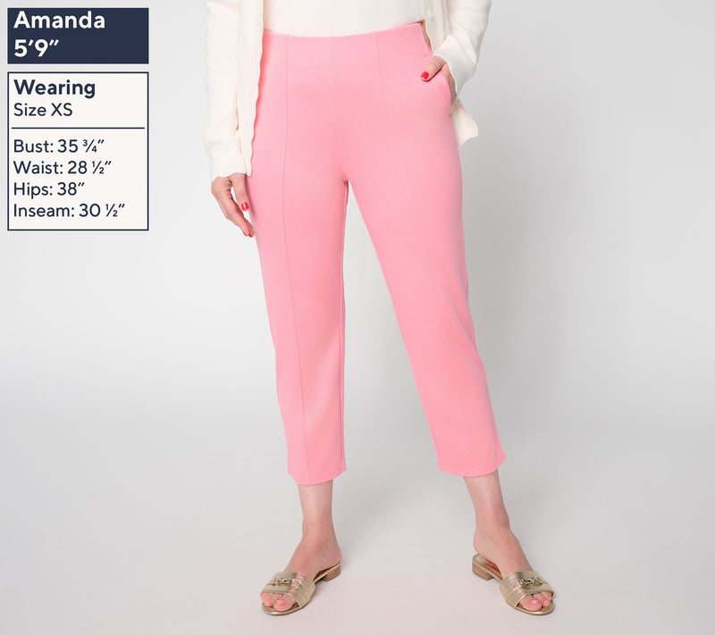 BEAUTIFUL by Lawrence Zarian Regular Silky Ponte Pintuck Crop Pant — View 5