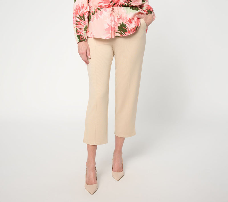 BEAUTIFUL by Lawrence Zarian Regular Silky Ponte Pintuck Crop Pant — View 16