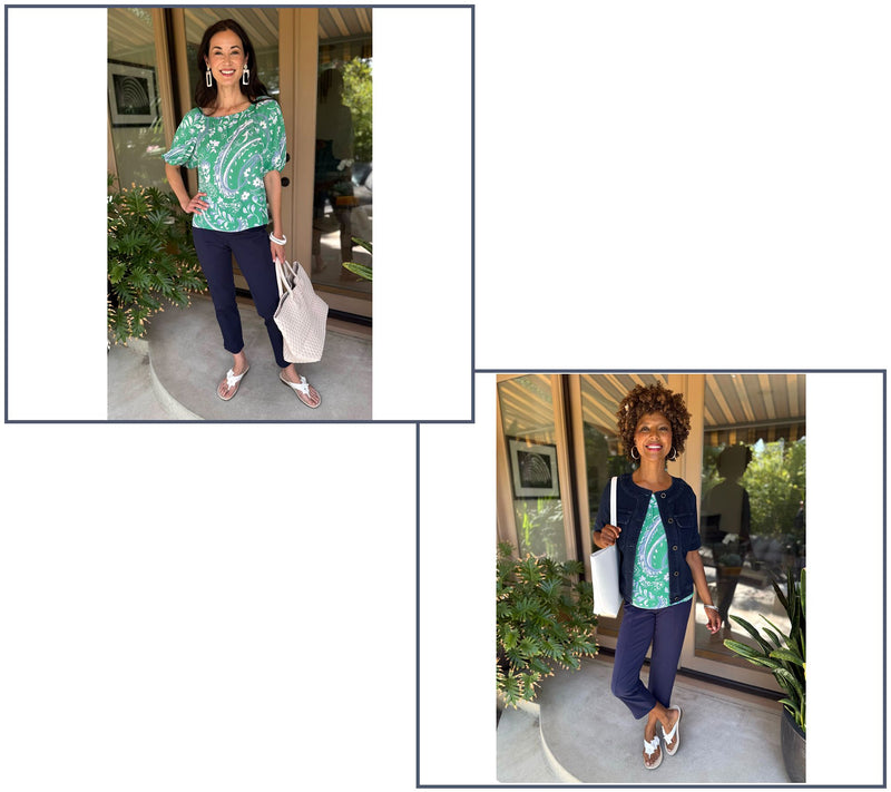 BEAUTIFUL by Lawrence Zarian Petite Silky Ponte Pintuck Crop Pant — View 9