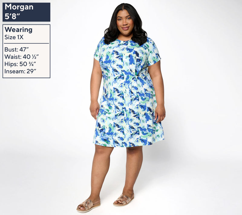 BEAUTIFUL by Lawrence Zarian Petite Classic Knit Cotton Crew Neck Dress — View 7