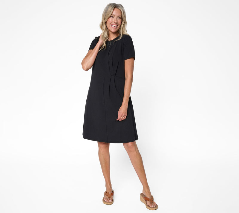 BEAUTIFUL by Lawrence Zarian Petite Classic Knit Cotton Crew Neck Dress — View 2