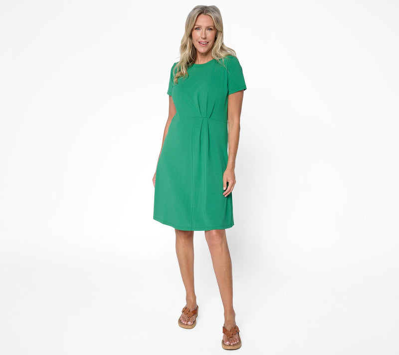 BEAUTIFUL by Lawrence Zarian Petite Classic Knit Cotton Crew Neck Dress — View 4