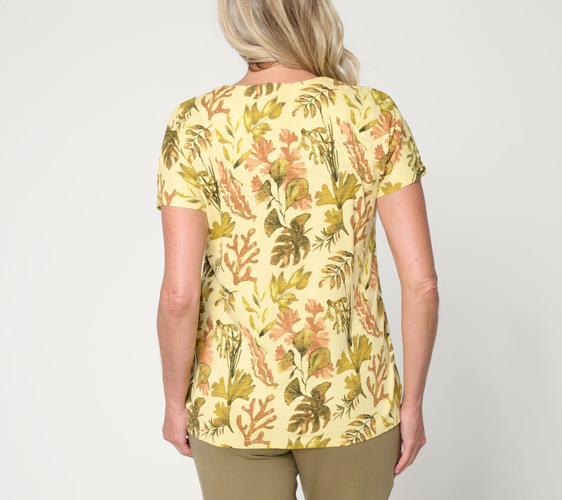 Denim & Co. Printed Cotton Slub Dolman Sleeve Top — View 4