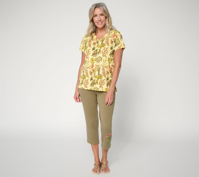 Denim & Co. Printed Cotton Slub Dolman Sleeve Top — View 5