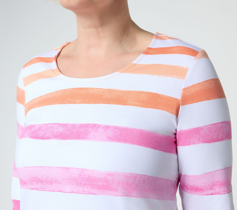 Denim & Co. Printed Favorite Jersey 3/4 Sleeve Scoop Neck Top — View 6