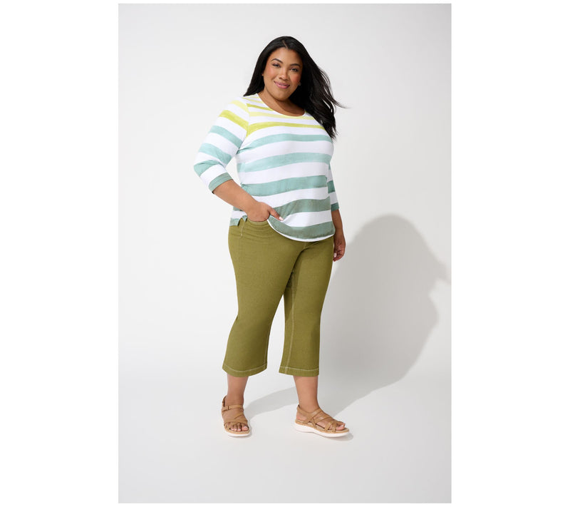 Denim & Co. Printed Favorite Jersey 3/4 Sleeve Scoop Neck Top — View 7