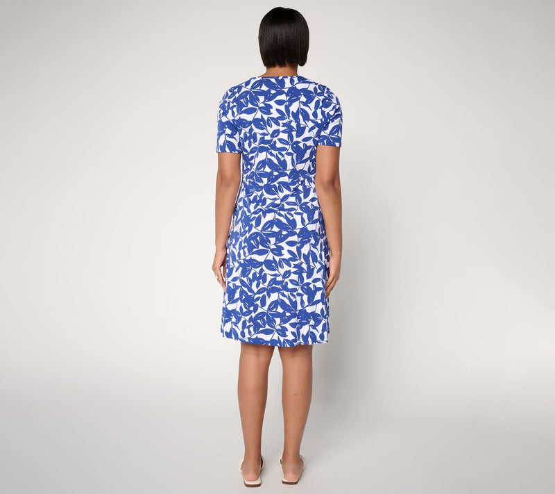 Denim & Co. Tall Favorite Jersey Printed or Solid Dress — View 4