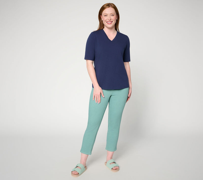 Denim & Co. Regular Classic Stretch Colored Crop Jeans — View 4