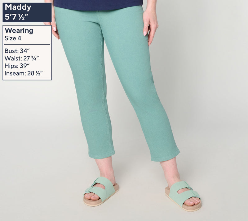 Denim & Co. Regular Classic Stretch Colored Crop Jeans — View 2