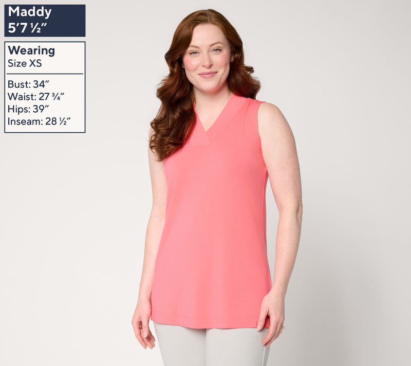Denim & Co. Essentials Petite So Soft Jersey V-Neck Tunic — View 3