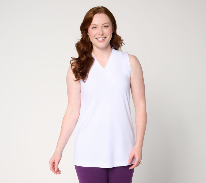 Denim & Co. Essentials Petite So Soft Jersey V-Neck Tunic — View 10