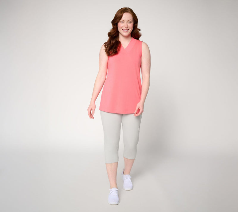 Denim & Co. Essentials Petite So Soft Jersey V-Neck Tunic — View 5