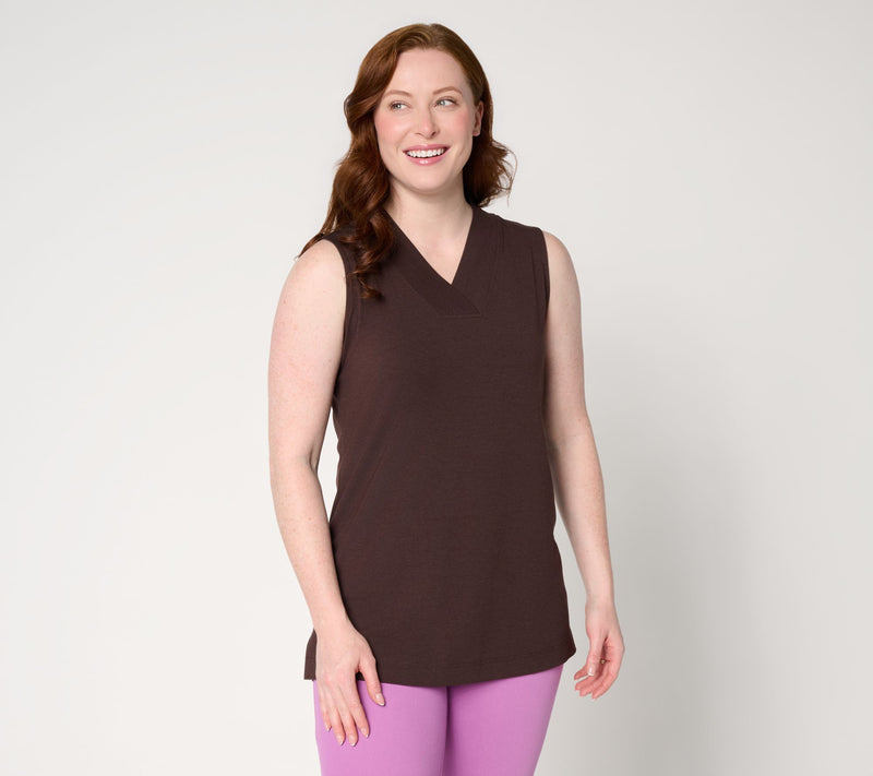 Denim & Co. Essentials Petite So Soft Jersey V-Neck Tunic — View 12