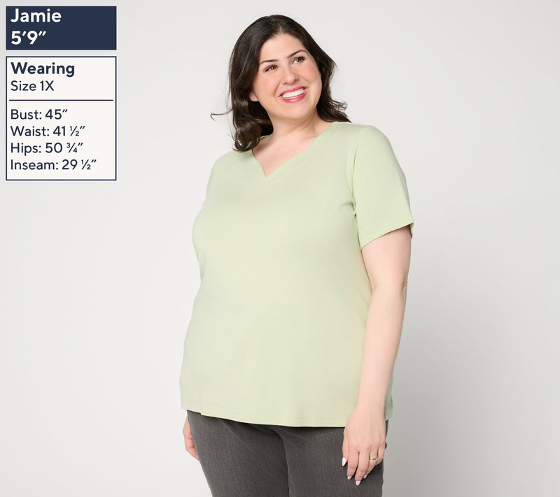 Denim & Co. Essentials So Soft Jersey Top with Sweetheart Neck — View 2