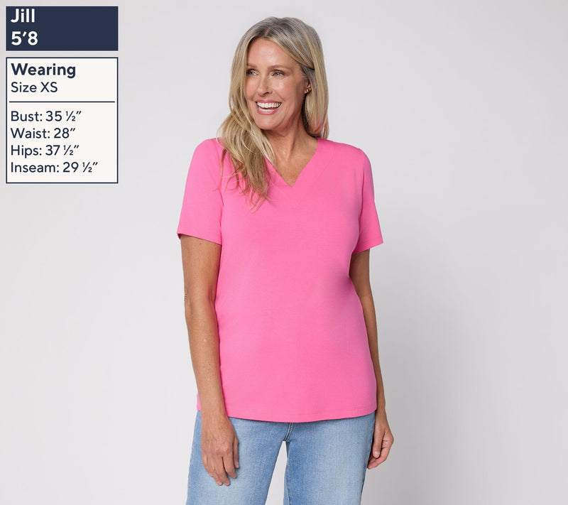 Denim & Co. Essentials So Soft Jersey Top with Sweetheart Neck — View 3