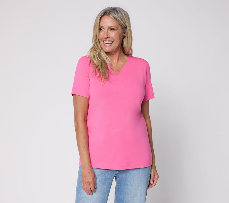 Denim & Co. Essentials So Soft Jersey Top with Sweetheart Neck — Main view