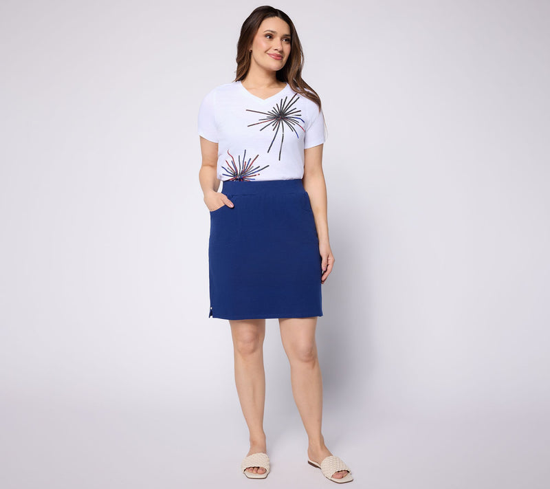 Quacker Factory French Terry Skort — View 5