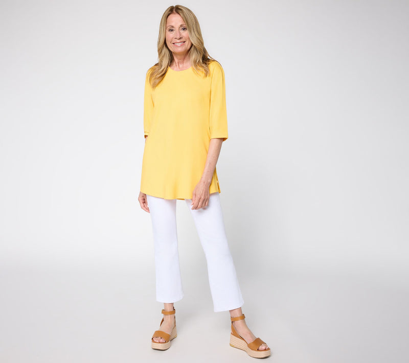 Denim & Co. Regular Cotton Jersey Ballet Sleeve Oversized Tunic — View 5