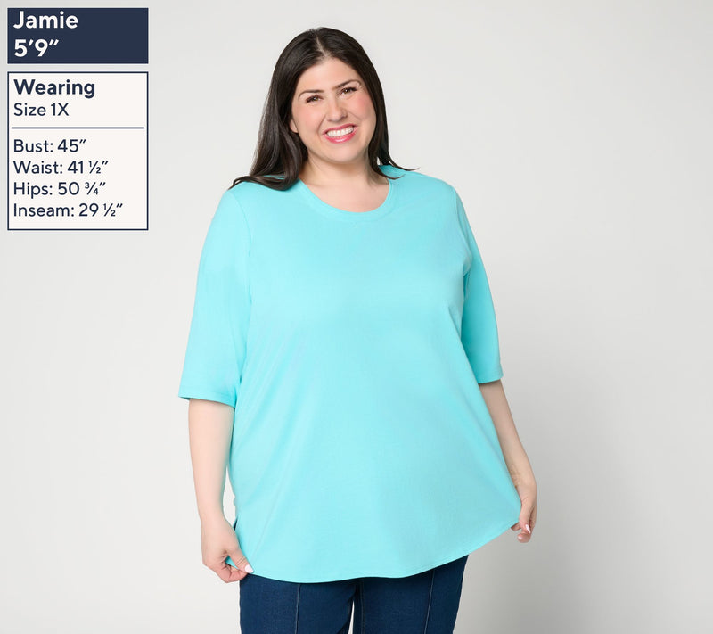 Denim & Co. Regular Cotton Jersey Ballet Sleeve Oversized Tunic — View 2