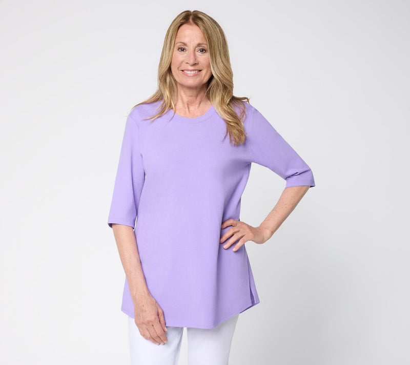 Denim & Co. Petite Cotton Jersey Ballet Sleeve Oversized Tunic — View 12