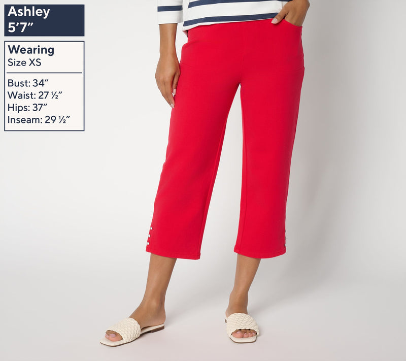 Quacker Factory DreamJeannes 23" Crop Pant with Sparkle Side Vents — View 2