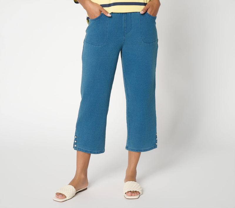 Quacker Factory DreamJeannes 23" Crop Pant with Sparkle Side Vents — View 11