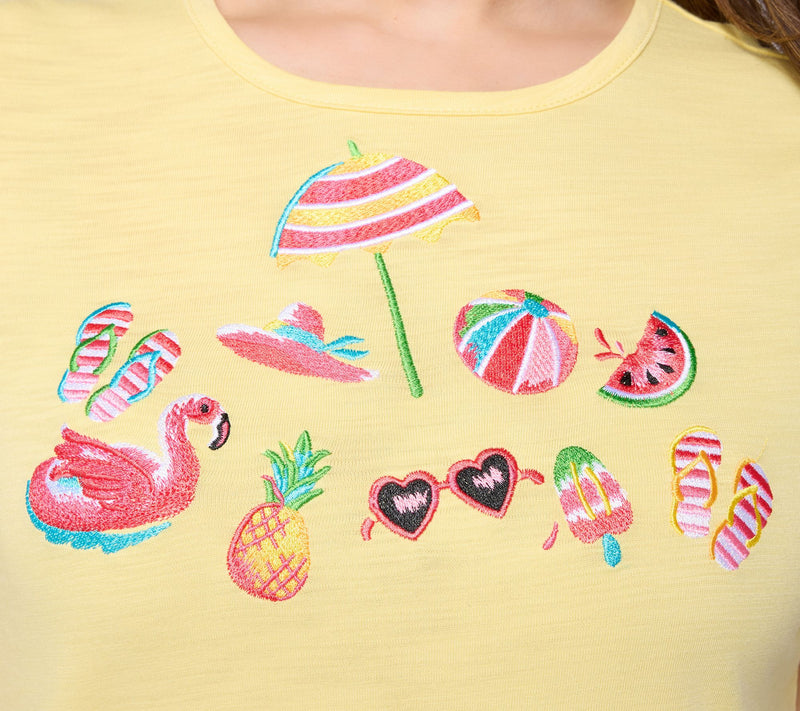 Quacker Factory Summer Daze Short Sleeve Top — View 6