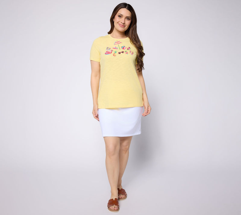 Quacker Factory Summer Daze Short Sleeve Top — View 5