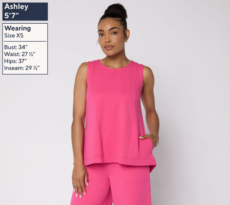 LOGO Lounge by Lori Goldstein Sleeveless Top with Seam Detail — View 3